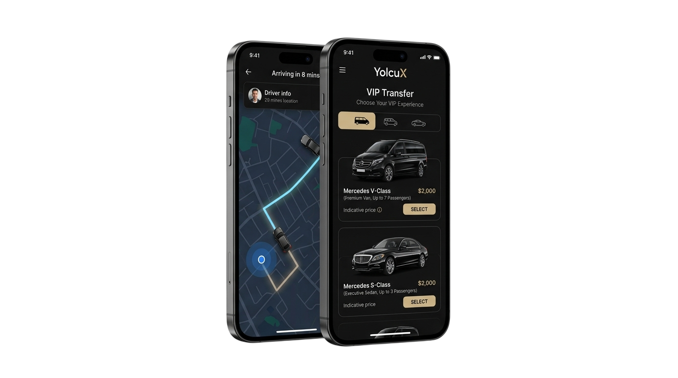 YolcuX mobil uygulama önizlemesi